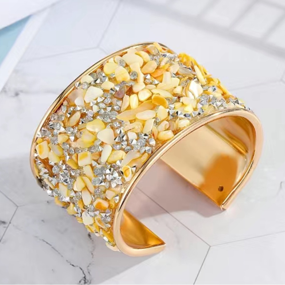 Canary yellow bohemian stone bracelet